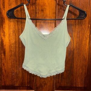 Hollister Mint Green Lace Trim Cami Top